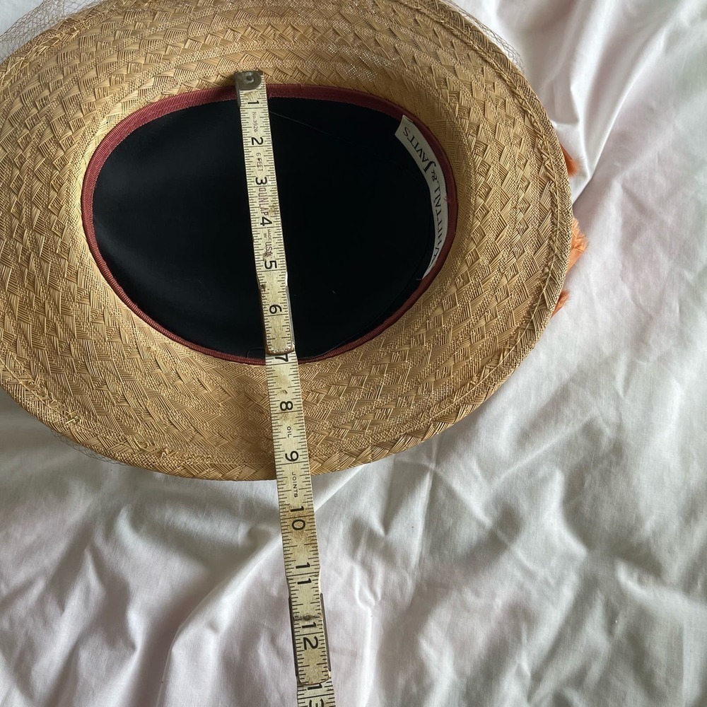 Whittall and Eric Javits Wide Brim Woven Straw With Netting Vintage 1980’s - Picture 14 of 16